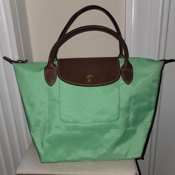 LONGCHAMP Li Pliage Classic Original S Bright Green Handle Foldable Tote Bag - Picture 1 of 16